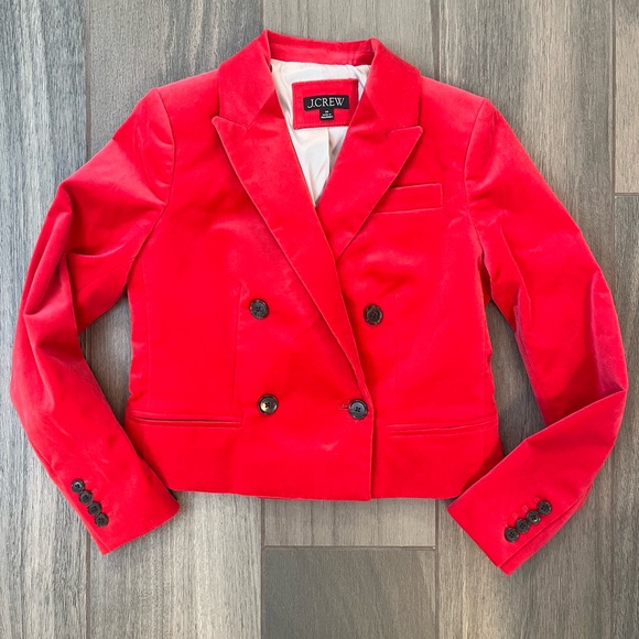 J.Crew Red Velvet Blazer - Picture 3 of 11